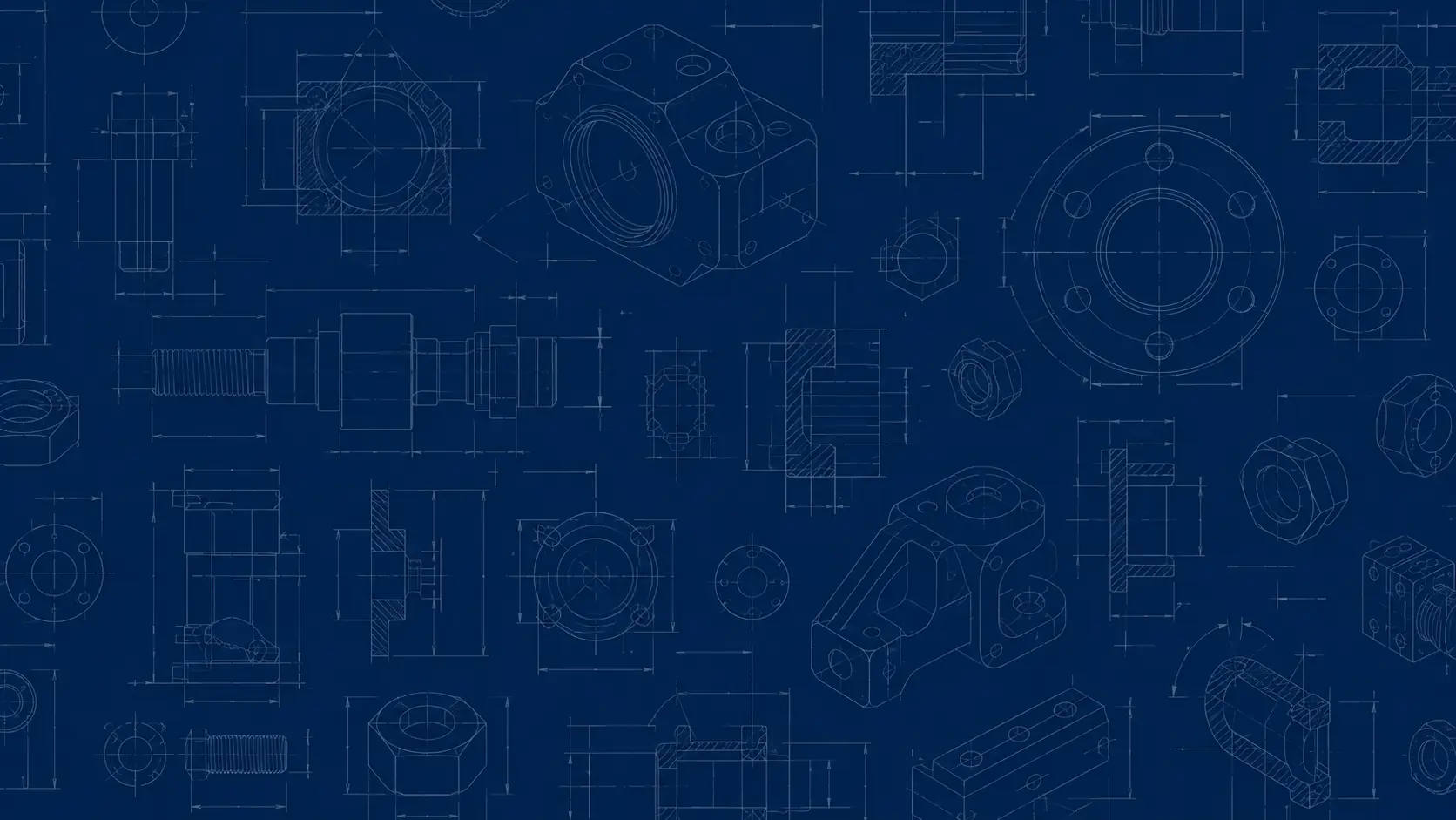 Technical drawings of machined parts