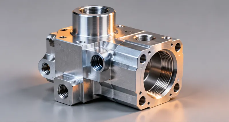 Machined aluminium block
